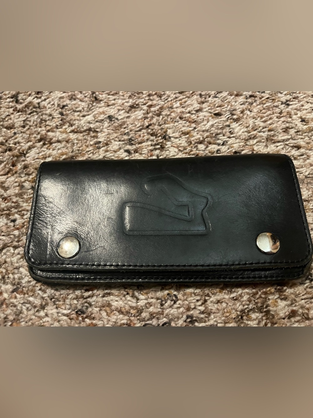Road America black 
 Leather Wallet with Snap Closure